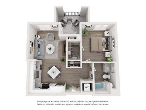Floor plan for 1 bed, 1 bath, 811 sqft